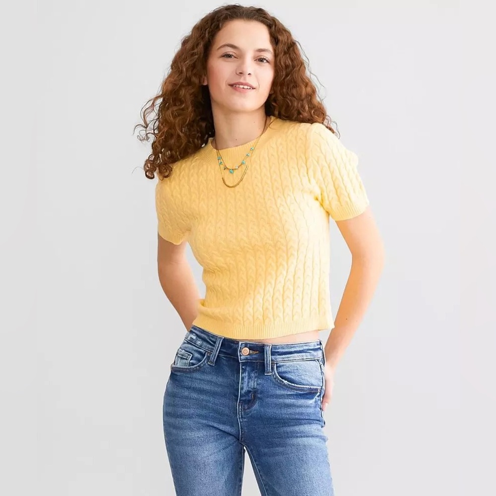 Zara Crewneck Sweater in Sunny Yellow